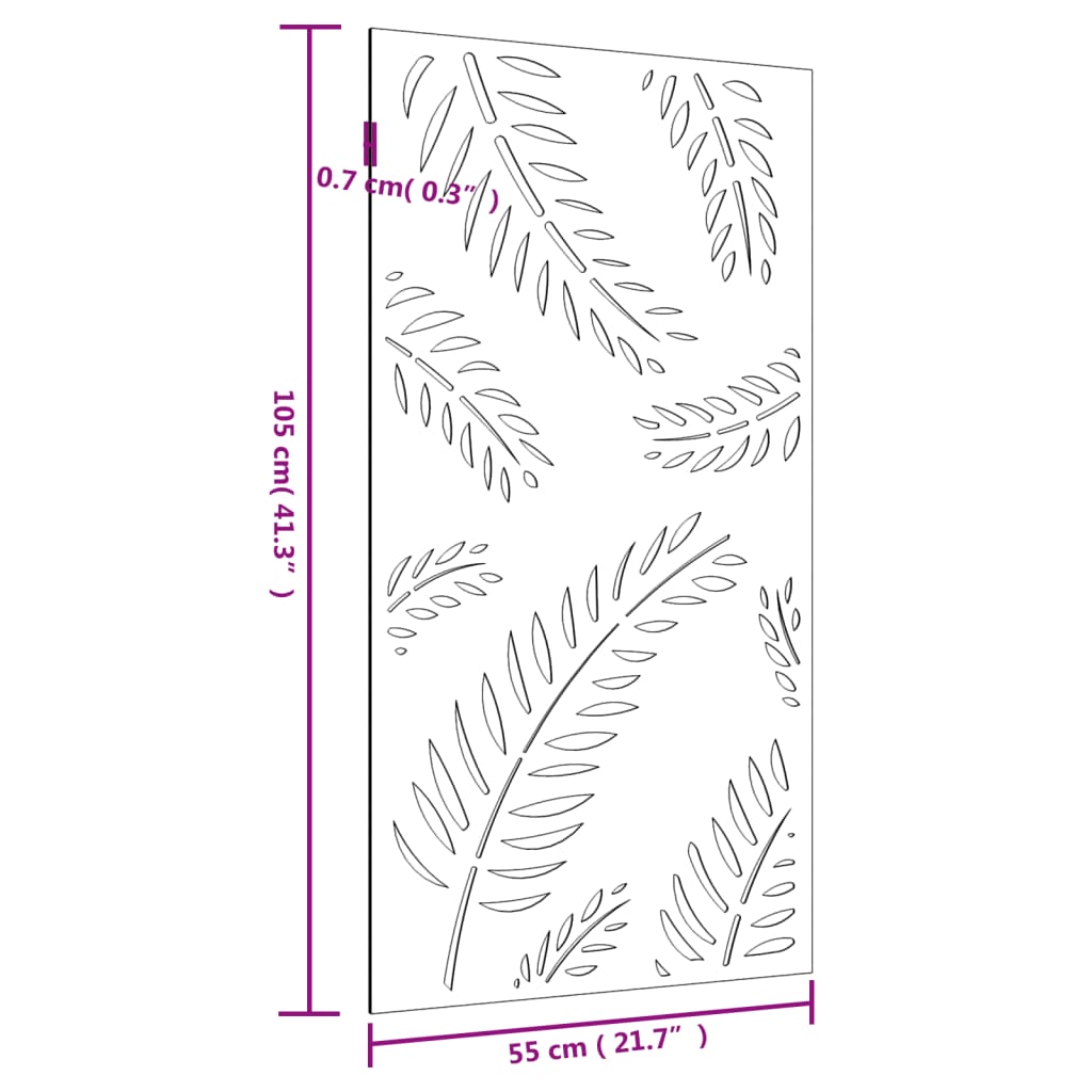 vidaXL Διακοσμητικό Κήπου Επιτοίχιο Σχ. Φύλλων 105x55 εκ Ατσάλι Corten