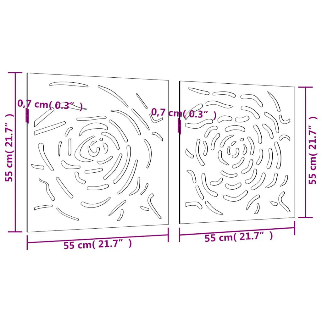 vidaXL Διακοσμητικά Κήπου Τριαντάφυλλα 2 τεμ. 55x55 εκ. Ατσάλι Corten