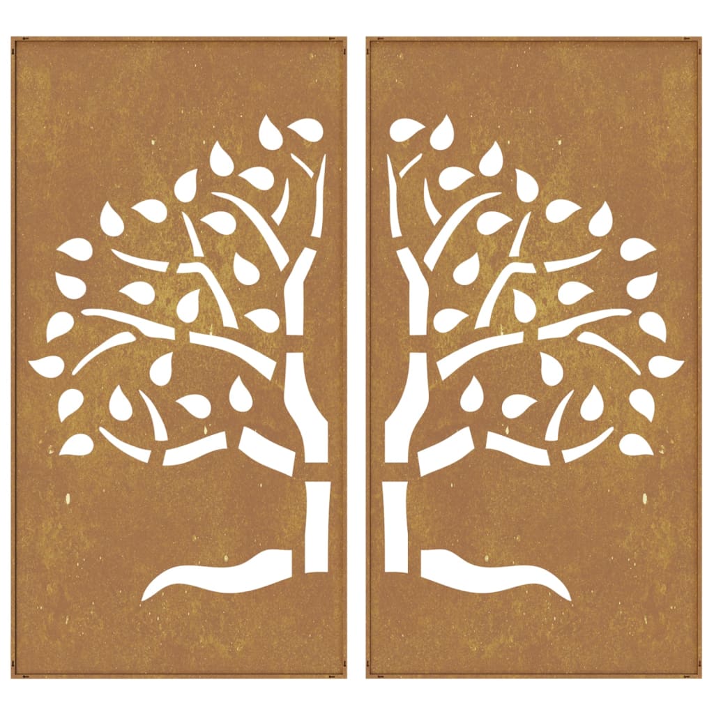 vidaXL Διακοσμητικά Κήπου Σχ. Δέντρο 2 τεμ. 105 x 55 εκ. Ατσάλι Corten