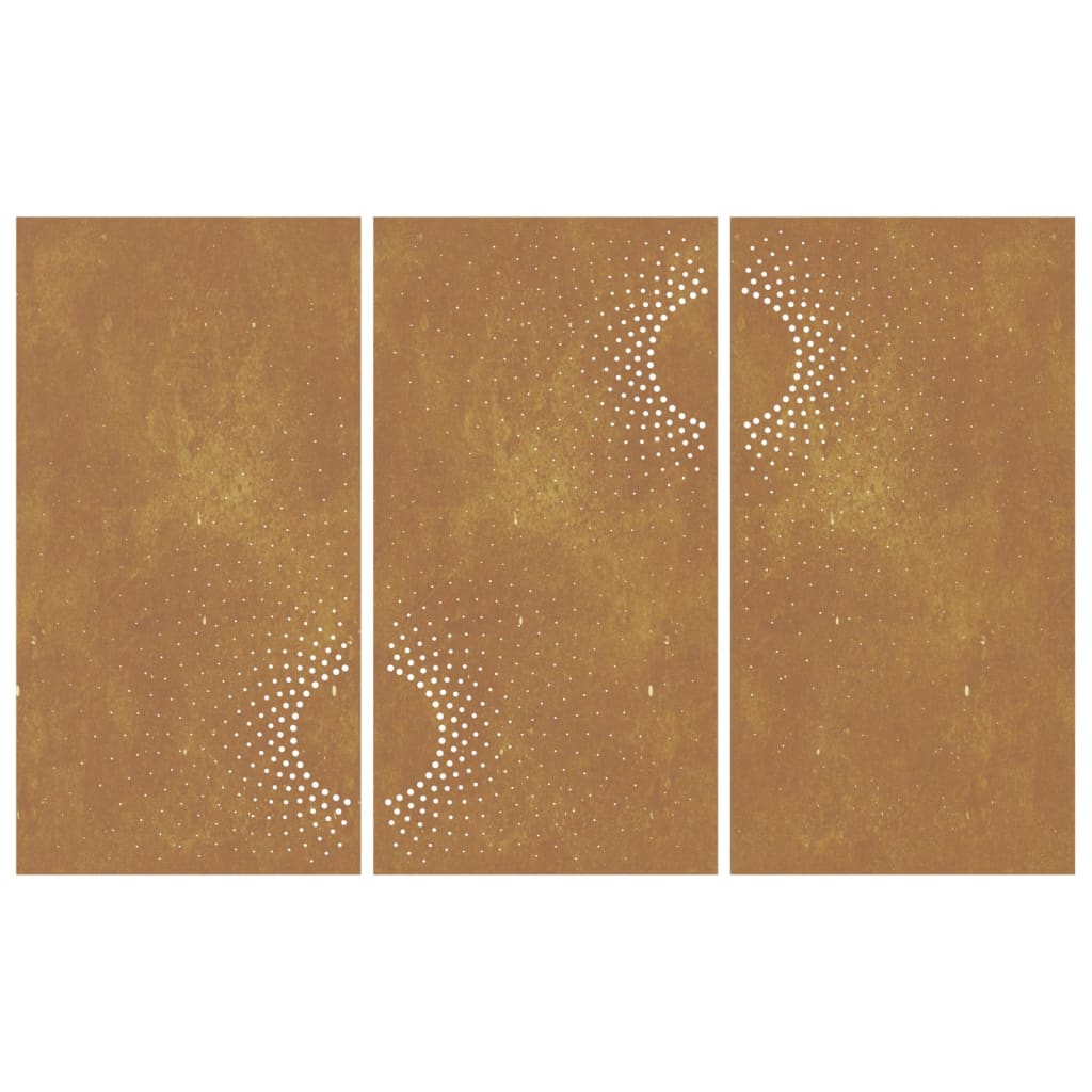 vidaXL Διακοσμητικά Κήπου Σχ. Ήλιος 3 τεμ. 105 x 55 εκ. Ατσάλι Corten