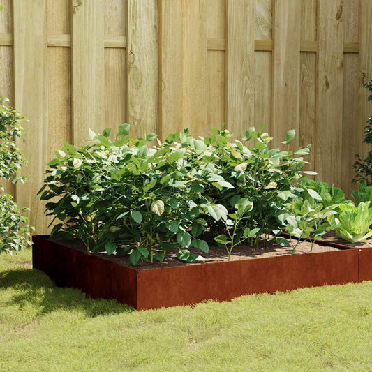 vidaXL Ζαρντινιέρα 100 x 100 x 33,5 εκ. από Ατσάλι Σκληρυθέν στον Αέρα