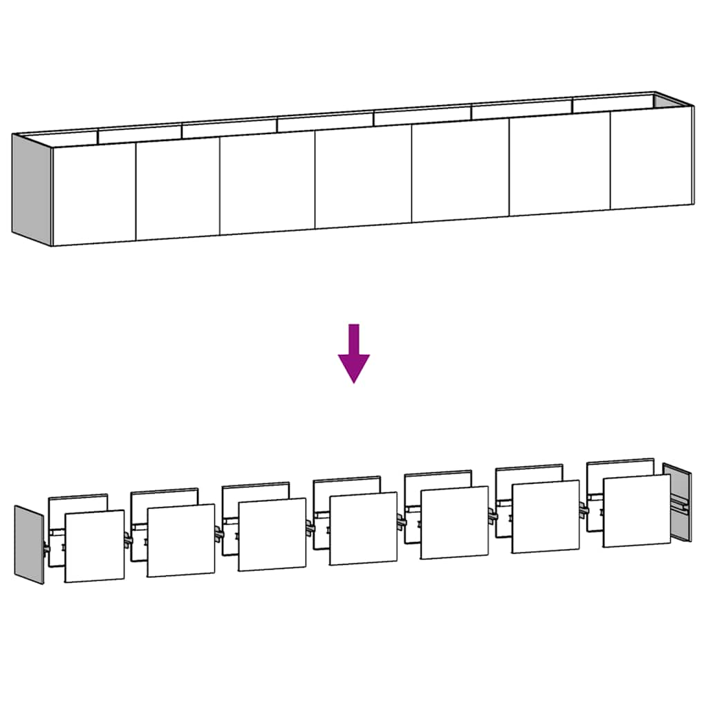 vidaXL Ζαρντινιέρα 280 x 40 x 40 εκ. από Ατσάλι Σκληρυθέν στον Αέρα
