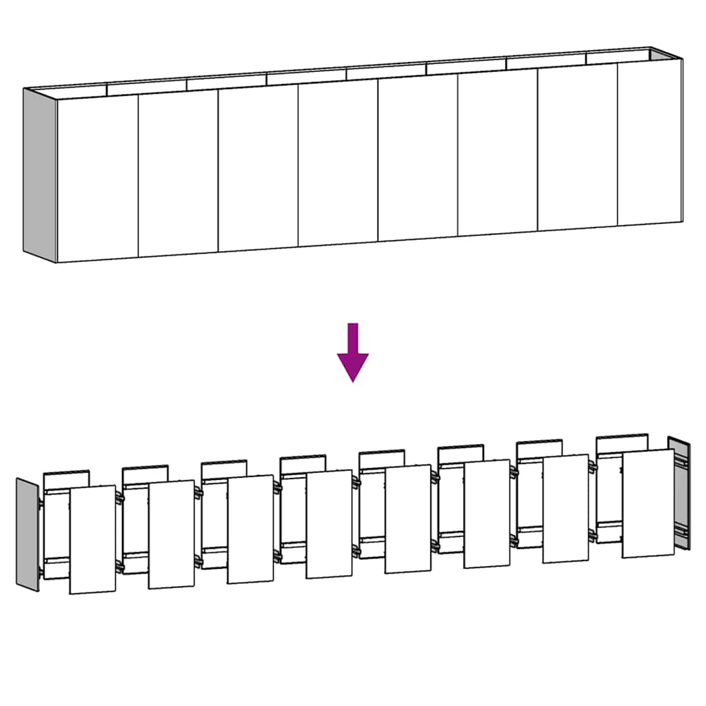 vidaXL Ζαρντινιέρα 360 x 40 x 80 εκ. από Ατσάλι Σκληρυθέν στον Αέρα