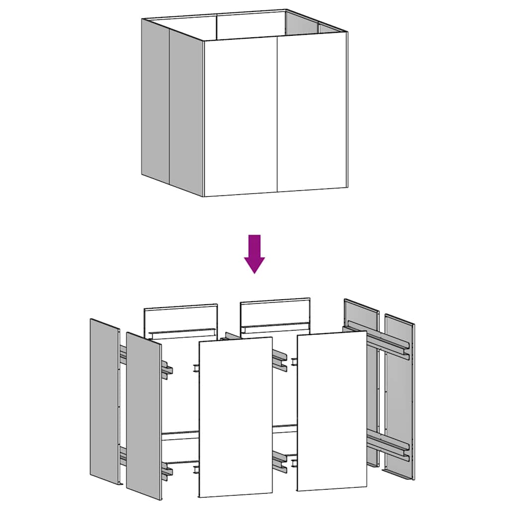 vidaXL Ζαρντινιέρα 80 x 80 x 80 εκ. από Ατσάλι Σκληρυθέν στον Αέρα