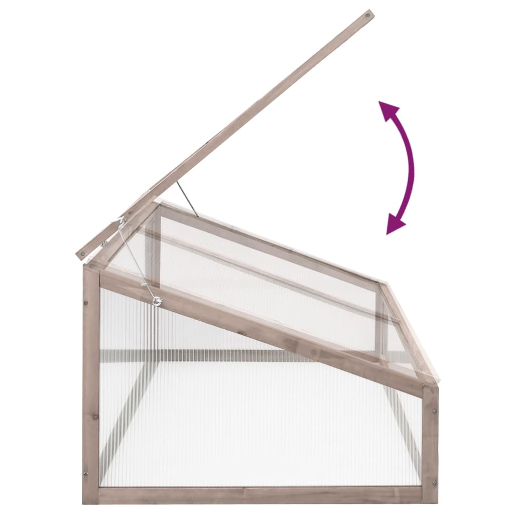 vidaXL Θερμοκήπιο Γκρι 110 x 58,5 x 39 εκ. από Ξύλο Ελάτης