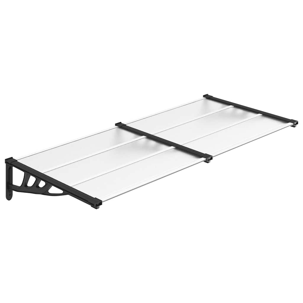 vidaXL Στέγαστρο Πόρτας Μαύρο & Διαφανές 199x90 εκ από Πολυκαρβονικό