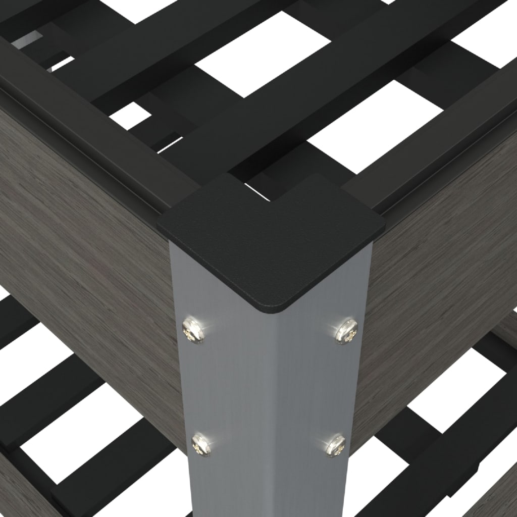 vidaXL Ζαρντινιέρα Κήπου Υπερυψωμένη με Ράφι Γκρι 100x50x75 εκ από WPC