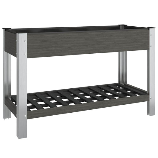 vidaXL Ζαρντινιέρα Κήπου Υπερυψωμένη με Ράφι Γκρι 120x50x75 εκ από WPC