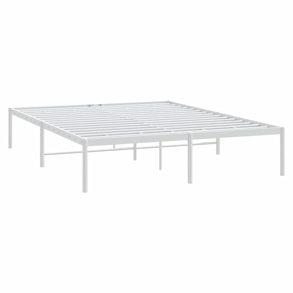 vidaXL Πλαίσιο Κρεβατιού Λευκό 150 x 200 εκ. Μεταλλικό