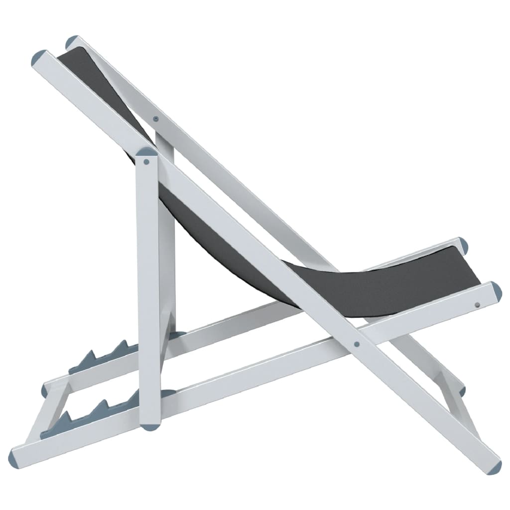 vidaXL Σεζλόνγκ Πτυσσόμενες 2 τεμ. Γκρι από Αλουμίνιο και Textilene