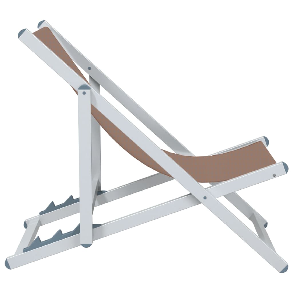 vidaXL Σεζλόνγκ Πτυσσόμενες 2 τεμ. Καφέ από Αλουμίνιο και Textilene