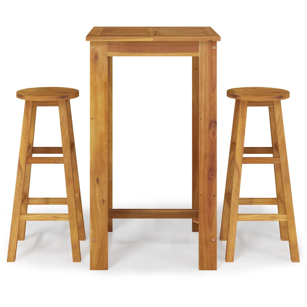 vidaXL Σετ Επίπλων Μπαρ Κήπου 3 Τεμαχίων από Μασίφ Ξύλο Ακακίας