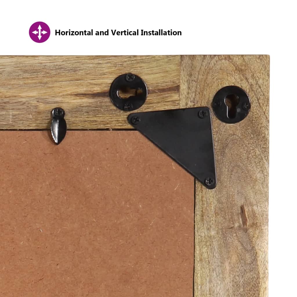 vidaXL Καθρέφτης 70 x 50 εκ. από Μασίφ Ξύλο Μάνγκο και Γυαλί