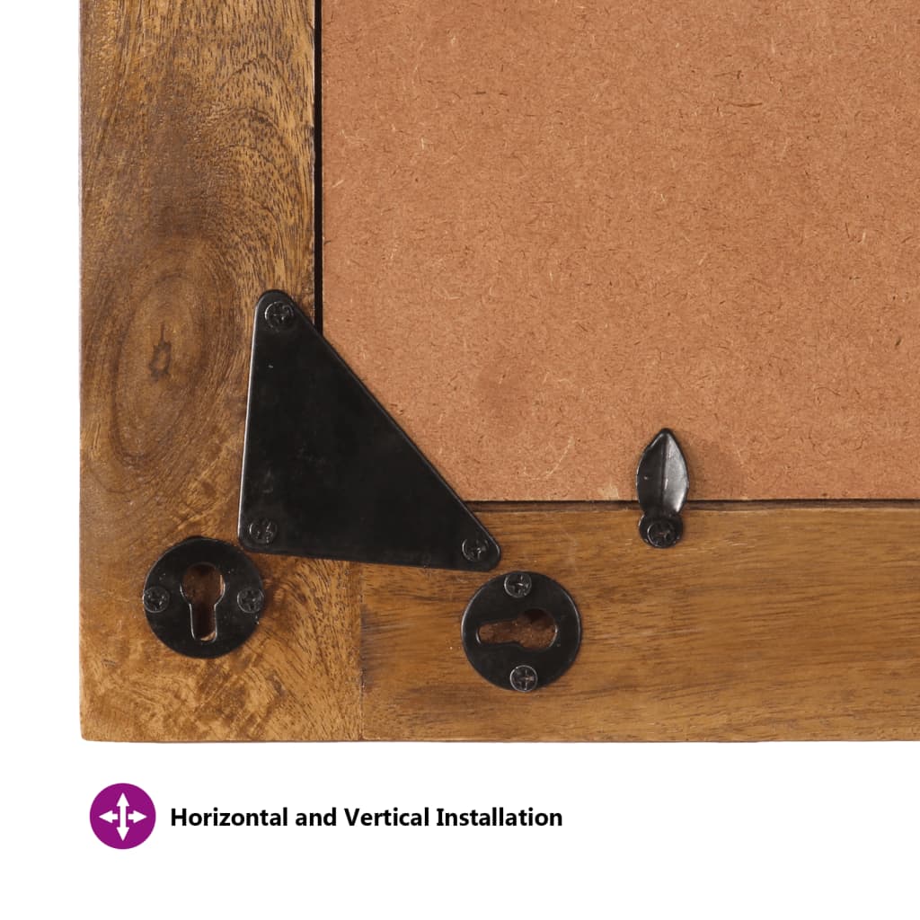 vidaXL Καθρέφτης 70 x 50 εκ. από Μασίφ Ξύλο Μάνγκο και Γυαλί