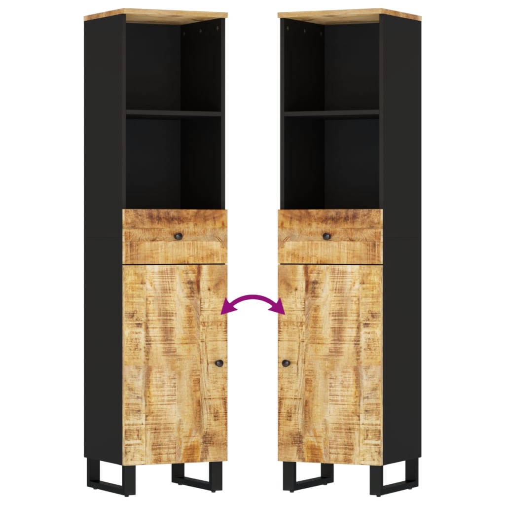 vidaXL Ντουλάπι Μπάνιου 38 x 33 x 160 εκ. από Μασίφ Ξύλο Μάνγκο