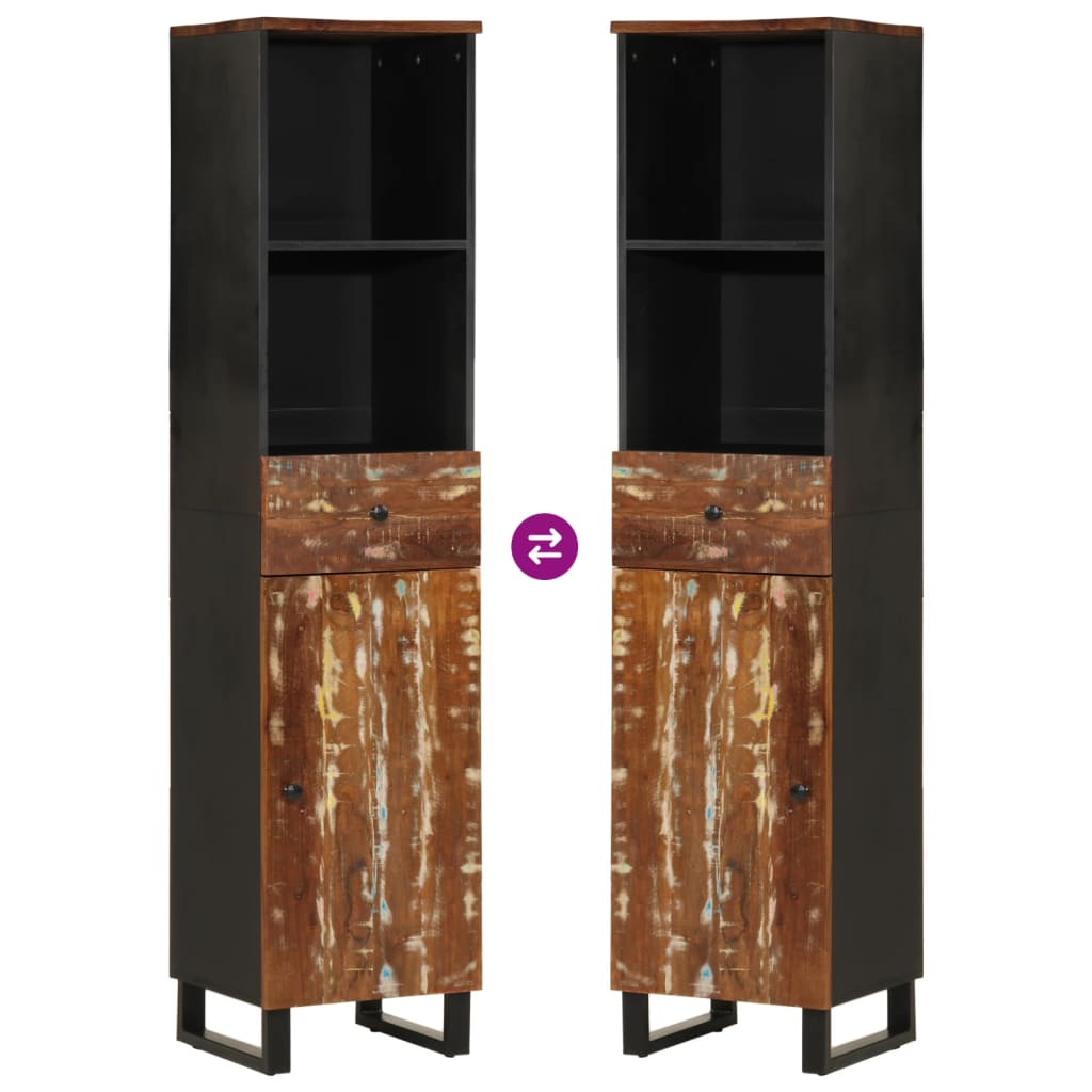vidaXL Ντουλάπι Μπάνιου 38 x 33 x 160 εκ. από Μασίφ Ανακυκλωμένο Ξύλο