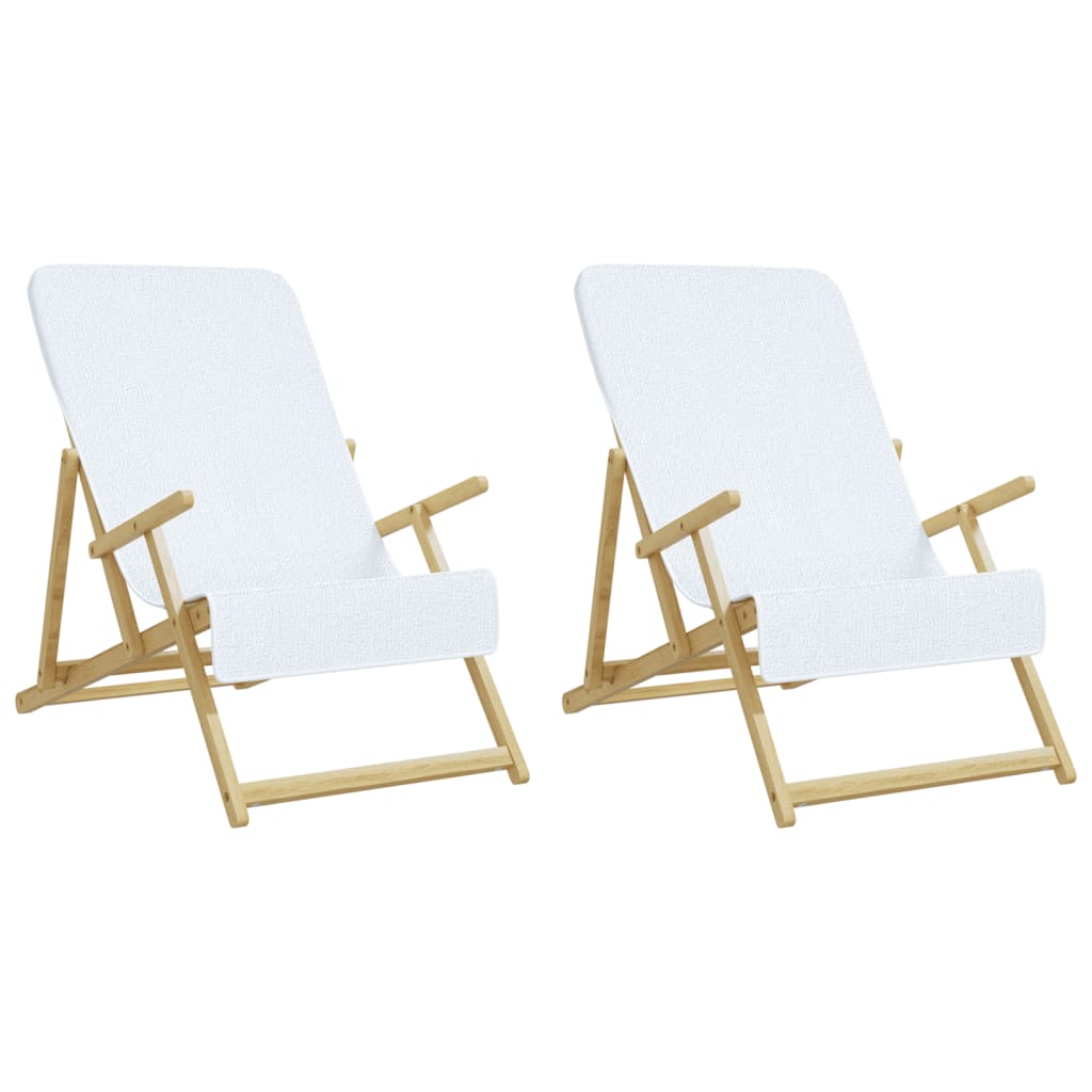 vidaXL Πετσέτες Θαλάσσης 2 τεμ. Λευκές 60 x 135 εκ. Ύφασμα 400 GSM