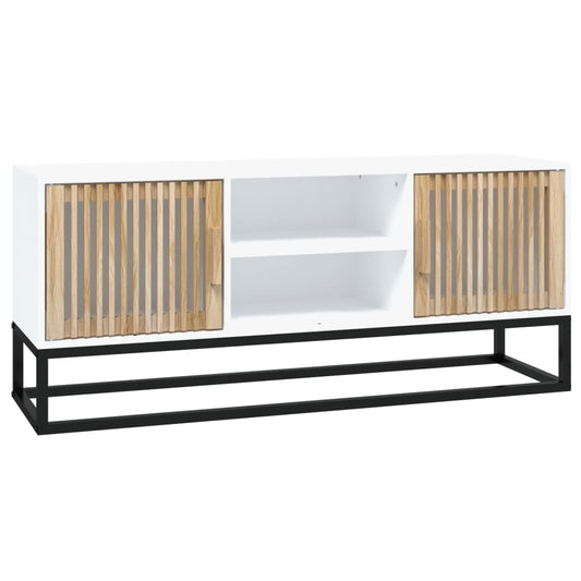 vidaXL Έπιπλο Τηλεόρασης Λευκό 105x30x45 εκ. Επεξεργασμένο Ξύλο/Σίδερο