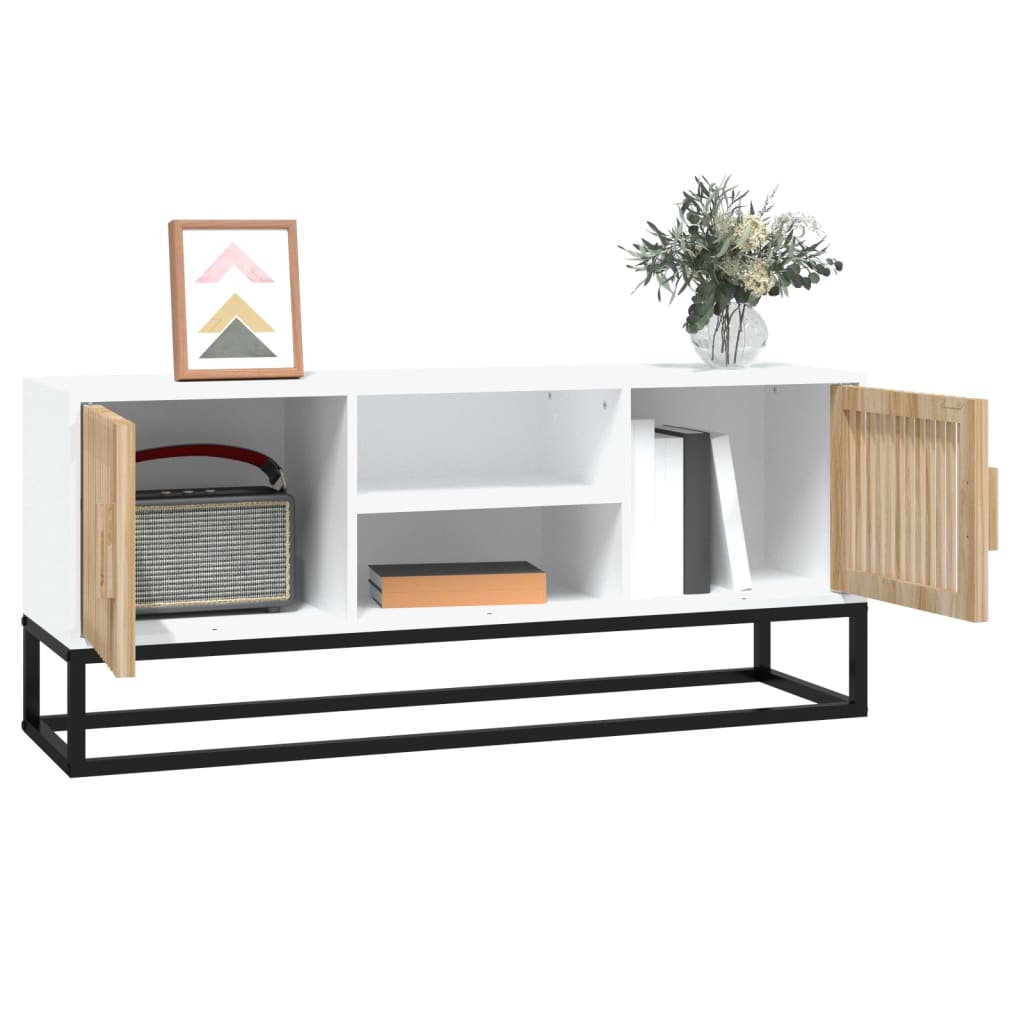 vidaXL Έπιπλο Τηλεόρασης Λευκό 105x30x45 εκ. Επεξεργασμένο Ξύλο/Σίδερο