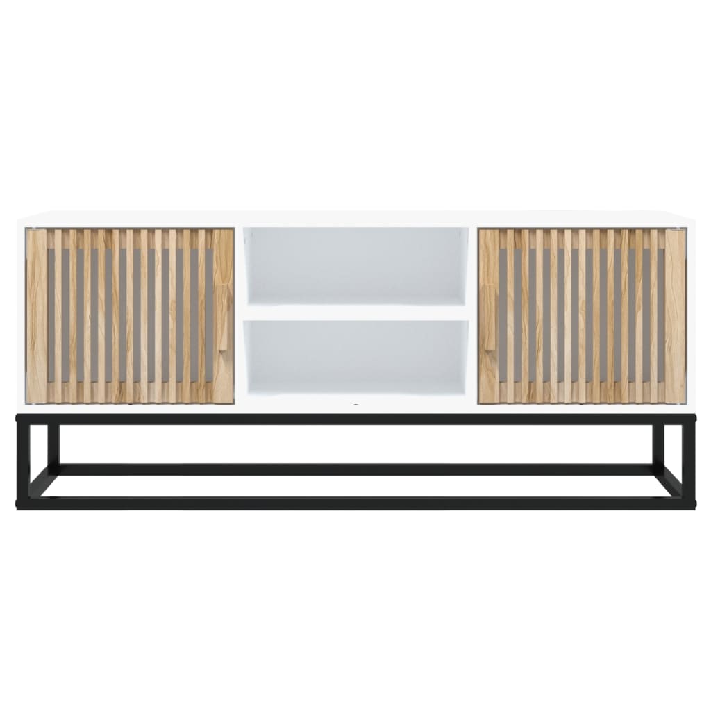 vidaXL Έπιπλο Τηλεόρασης Λευκό 105x30x45 εκ. Επεξεργασμένο Ξύλο/Σίδερο