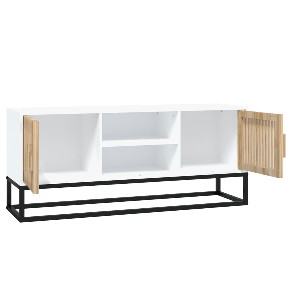 vidaXL Έπιπλο Τηλεόρασης Λευκό 105x30x45 εκ. Επεξεργασμένο Ξύλο/Σίδερο