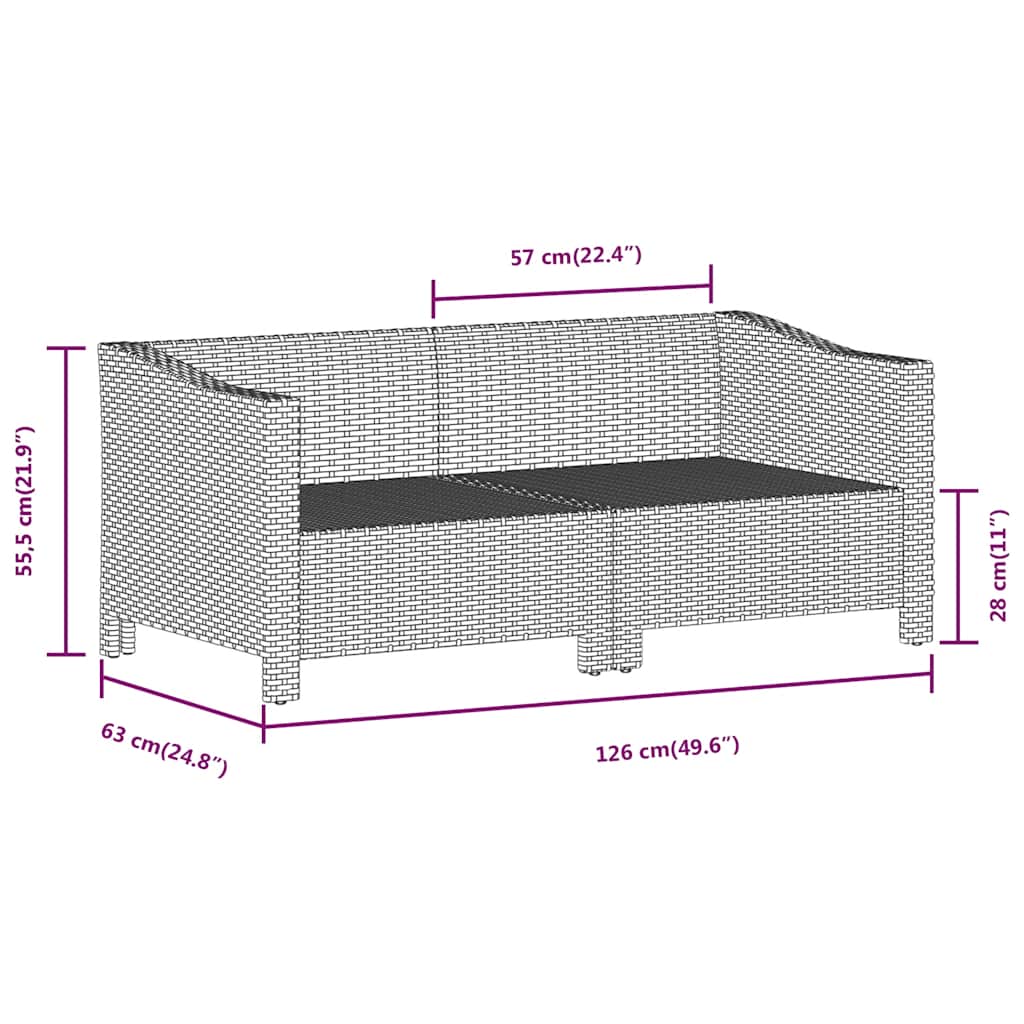 vidaXL Σετ Σαλόνι Κήπου 2 Τεμαχίων με Μαξιλάρια Γκρι από Συνθετικό Ρατάν