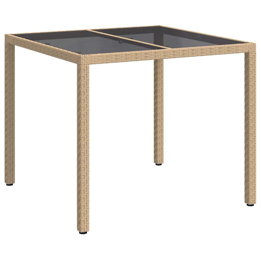 vidaXL Τραπέζι Κήπου Μπεζ 90 x 90 x 75 cm συνθετικό ρατάν