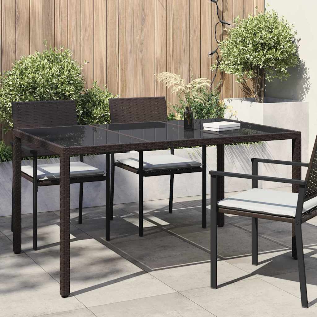 vidaXL Τραπέζι Κήπου Καφέ 150 x 90 x 75 cm συνθετικό ρατάν