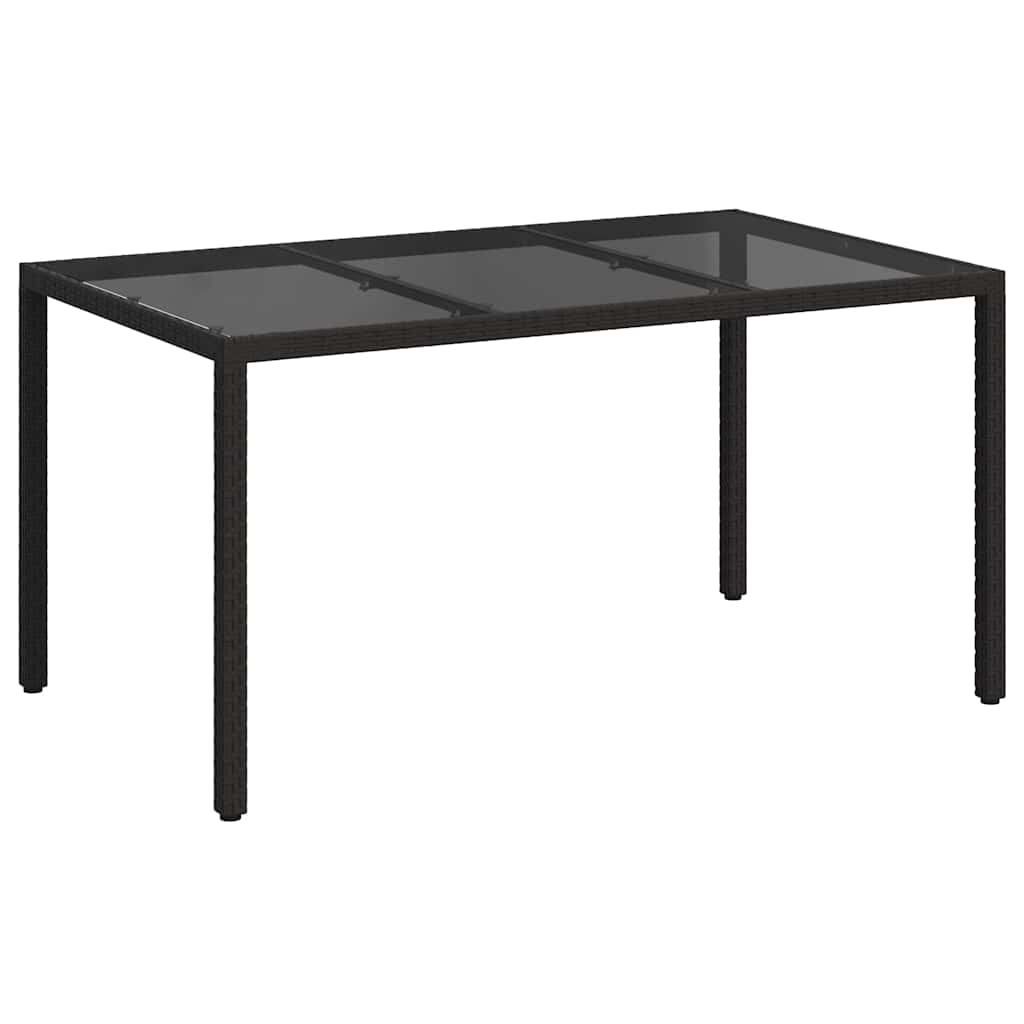 vidaXL Τραπέζι Κήπου Μαύρο 150 x 90 x 75 cm συνθετικό ρατάν