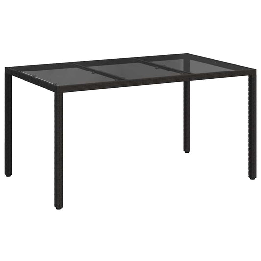 vidaXL Τραπέζι Κήπου Μαύρο 150 x 90 x 75 cm συνθετικό ρατάν