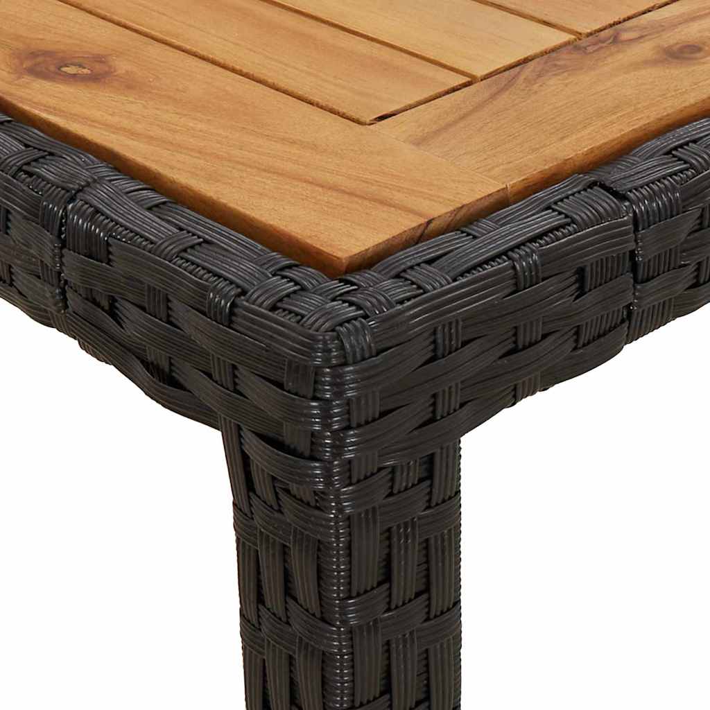 vidaXL Τραπέζι Κήπου Μαύρο 150 x 90 x 75 cm συνθετικό ρατάν