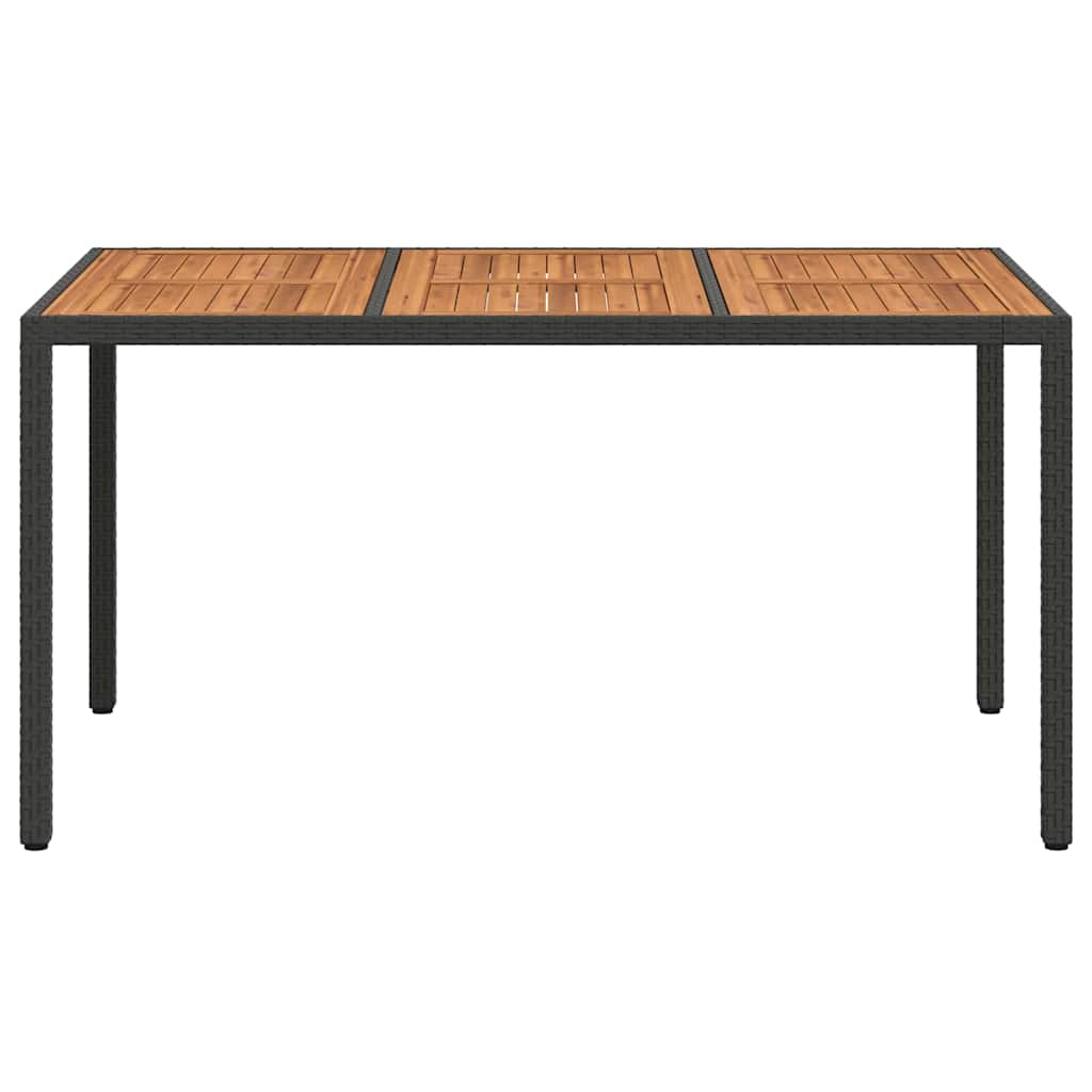 vidaXL Τραπέζι Κήπου Μαύρο 150 x 90 x 75 cm συνθετικό ρατάν