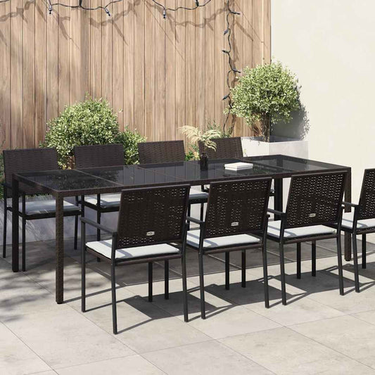 vidaXL Τραπέζι Κήπου Καφέ 250 x 100 x 75 cm συνθετικό ρατάν