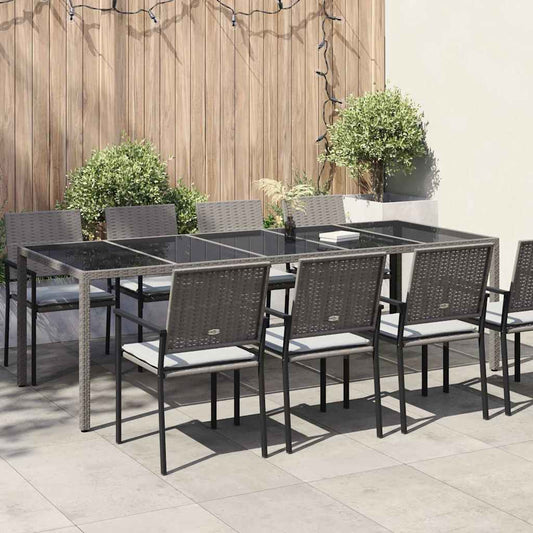 vidaXL Τραπέζι Κήπου Γκρι 250 x 100 x 75 cm συνθετικό ρατάν