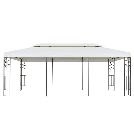 vidaXL Κιόσκι με Διπλή Οροφή Λευκό 6 x 3 μ. από Ατσάλι