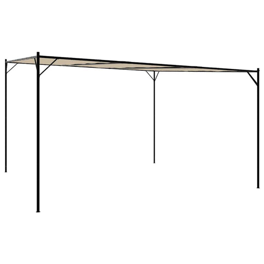 vidaXL Κιόσκι Μπεζ 4x4 μ. 180 γρ/μ² από Ύφασμα και Ατσάλι