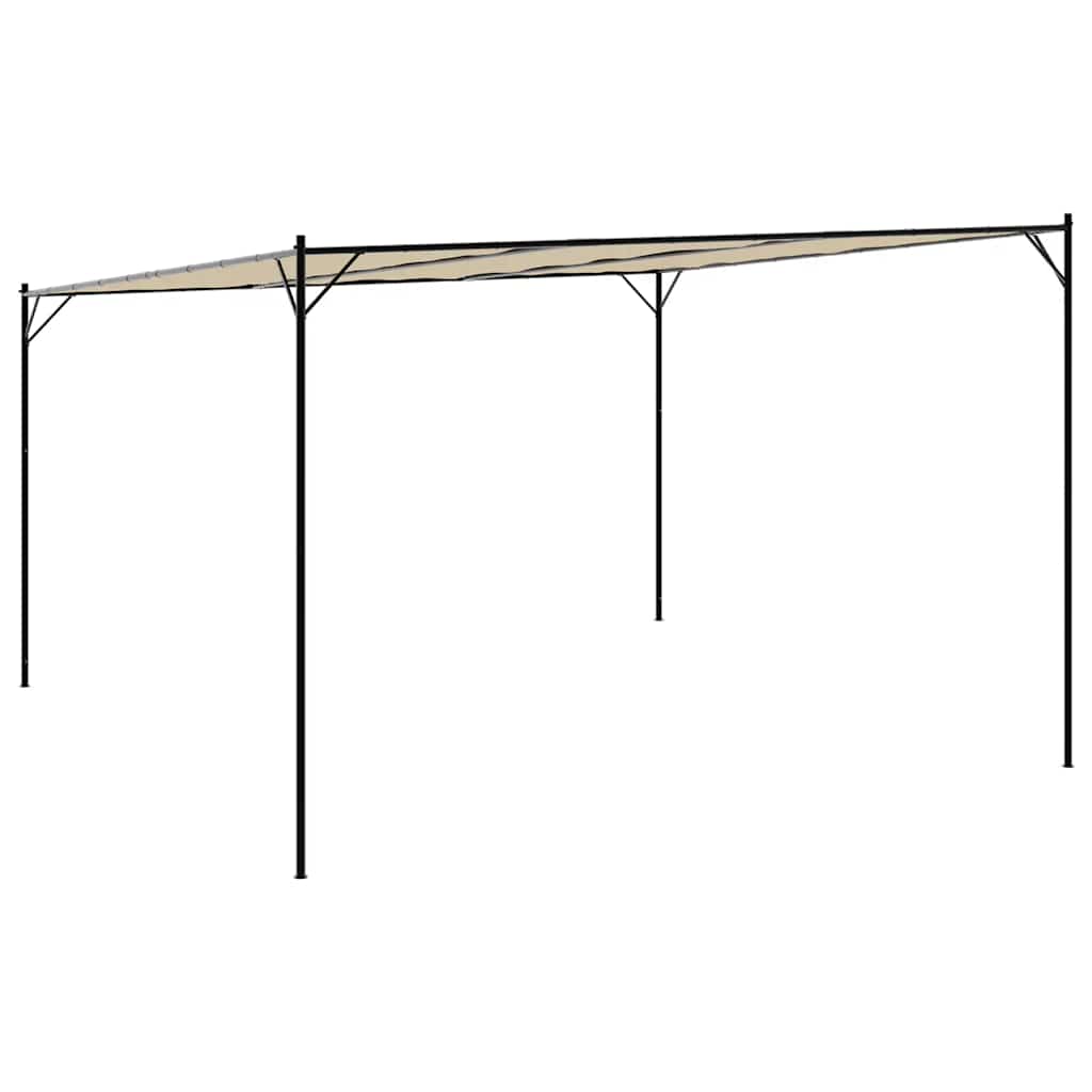 vidaXL Κιόσκι Μπεζ 4x4 μ. 180 γρ/μ² από Ύφασμα και Ατσάλι