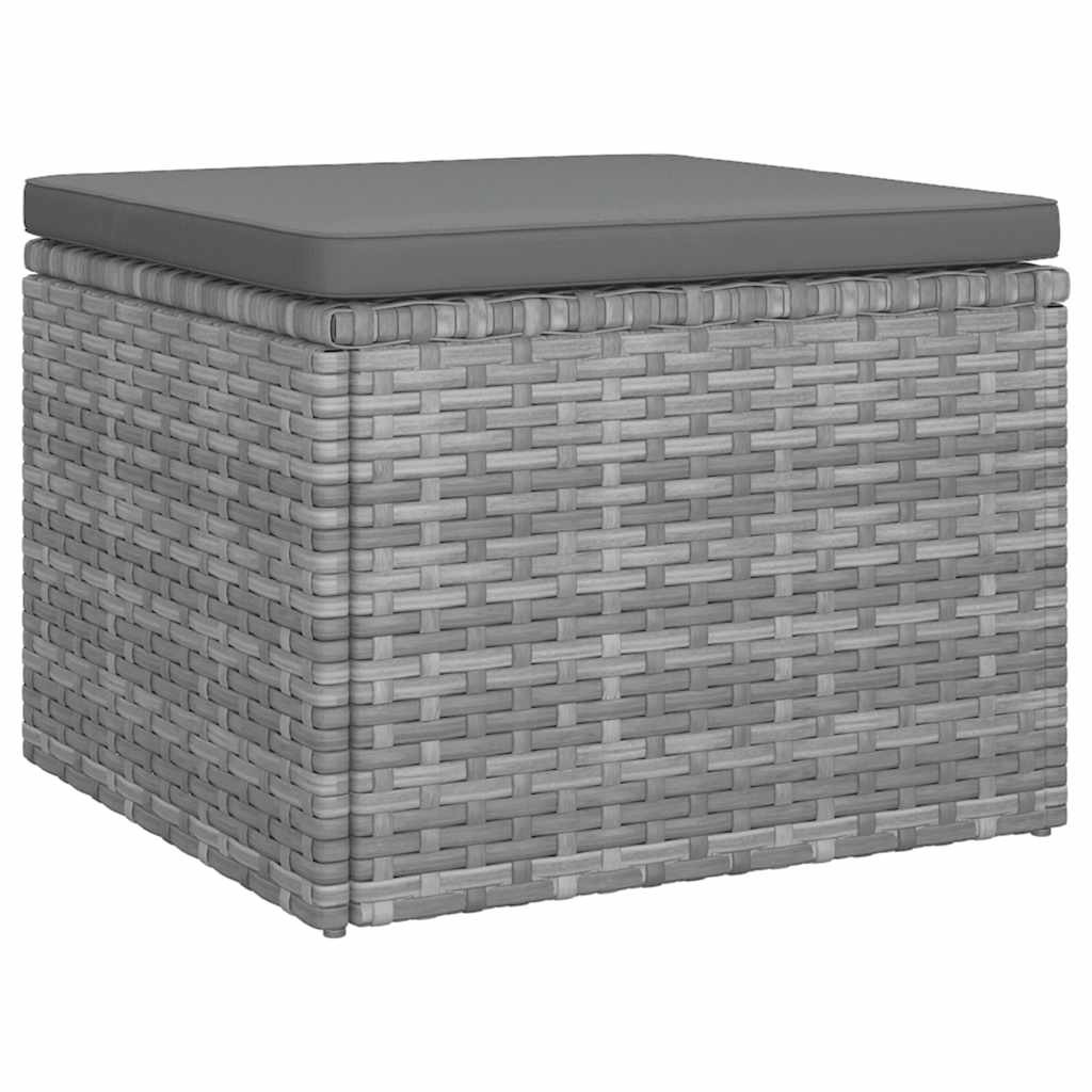 vidaXL Καναπές Κήπου Τριθέσιος Γκρι Συνθετικό Ρατάν με Οροφή/Υποπόδιο