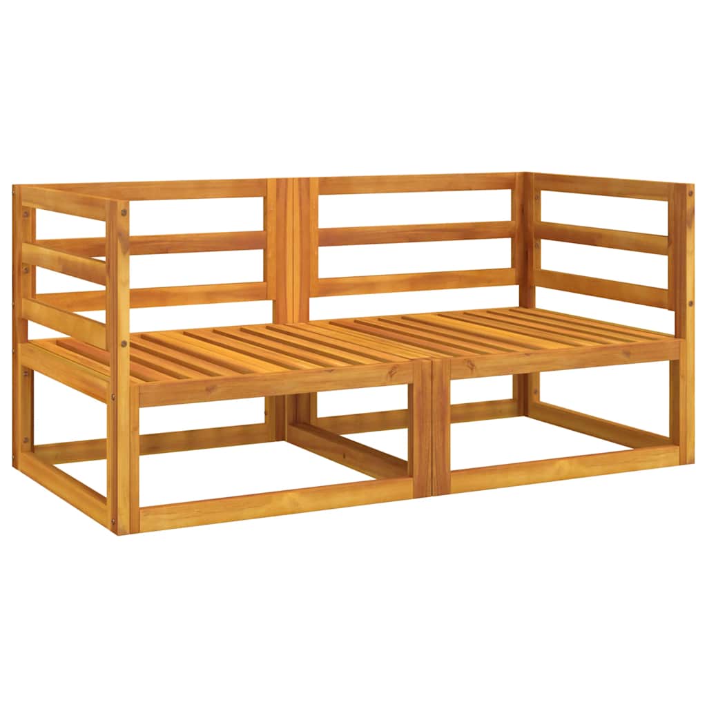 vidaXL Γωνιακοί Καναπέδες 2 τεμ. Μασίφ Ακακία με Αν. Γκρι Μαξιλάρια