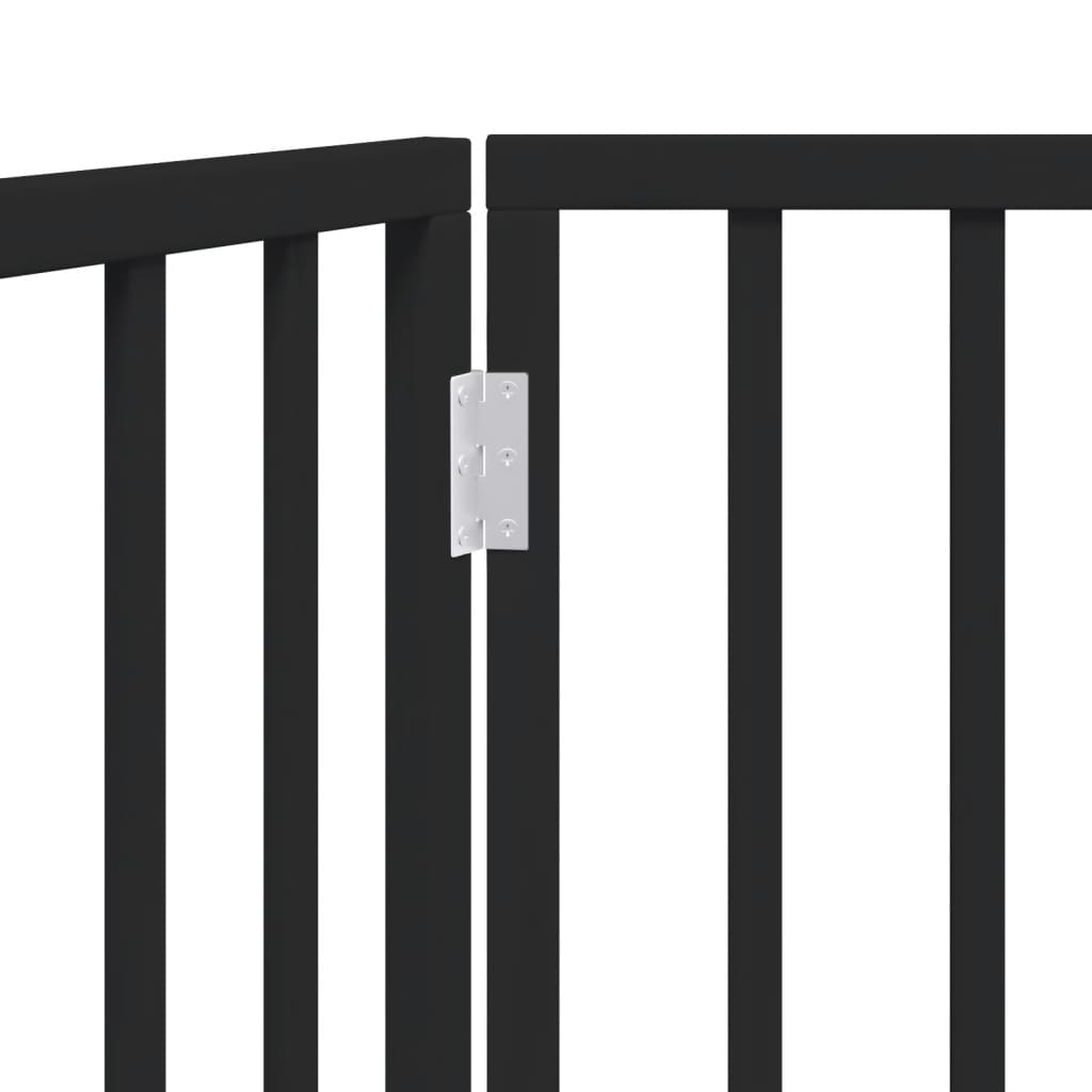 vidaXL Διαχωριστικό Σκύλων Πτυσσόμενο 2 Πάνελ Μαύρο 160 εκ Ξύλο Λεύκας
