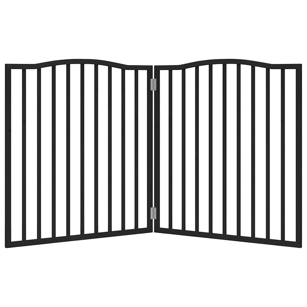 vidaXL Διαχωριστικό Σκύλων Πτυσσόμενο 2 Πάνελ Μαύρο 160 εκ Ξύλο Λεύκας