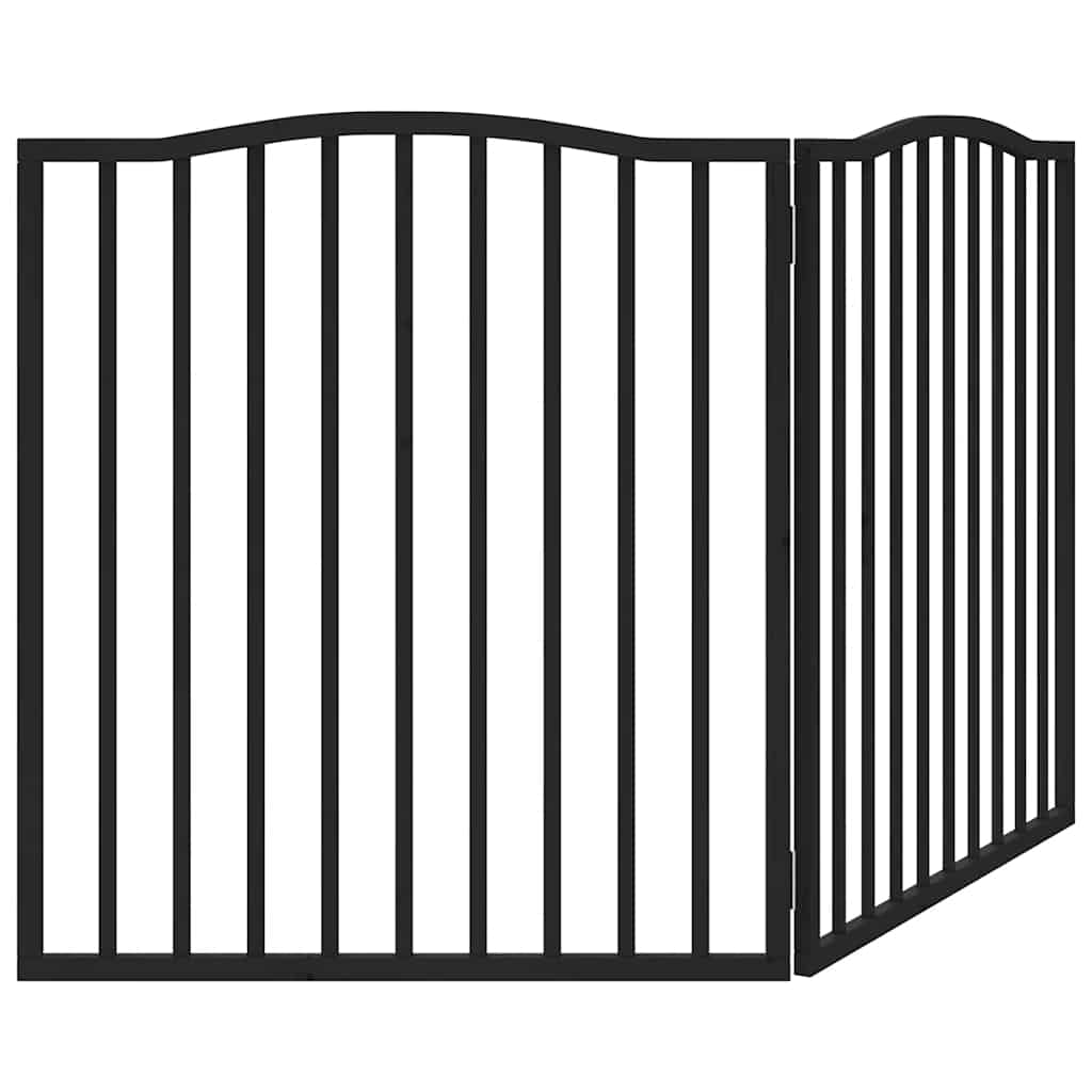 vidaXL Διαχωριστικό Σκύλων Πτυσσόμενο 2 Πάνελ Μαύρο 160 εκ Ξύλο Λεύκας