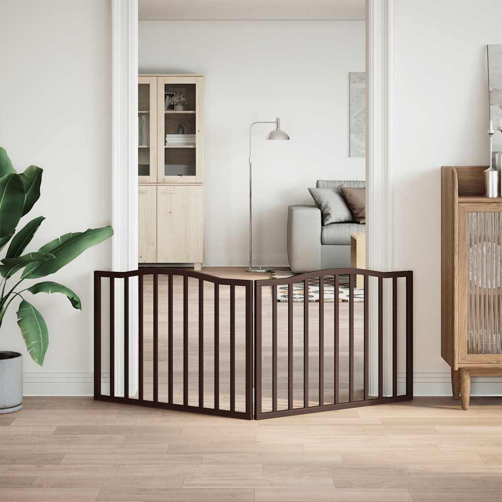 vidaXL Διαχωριστικό Σκύλων Πτυσσόμενο 2 Πάνελ Καφέ 160 εκ. Ξύλο Λεύκας