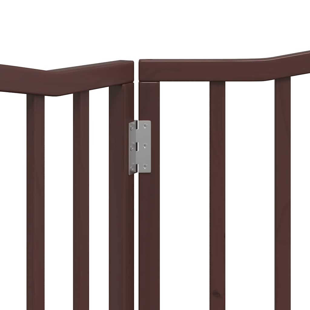 vidaXL Διαχωριστικό Σκύλων Πτυσσόμενο 2 Πάνελ Καφέ 160 εκ. Ξύλο Λεύκας