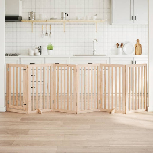 vidaXL Διαχωριστικό Σκύλων/Πόρτα Πτυσσόμενο 6 Πάνελ 300εκ. Ξύλο Λεύκας