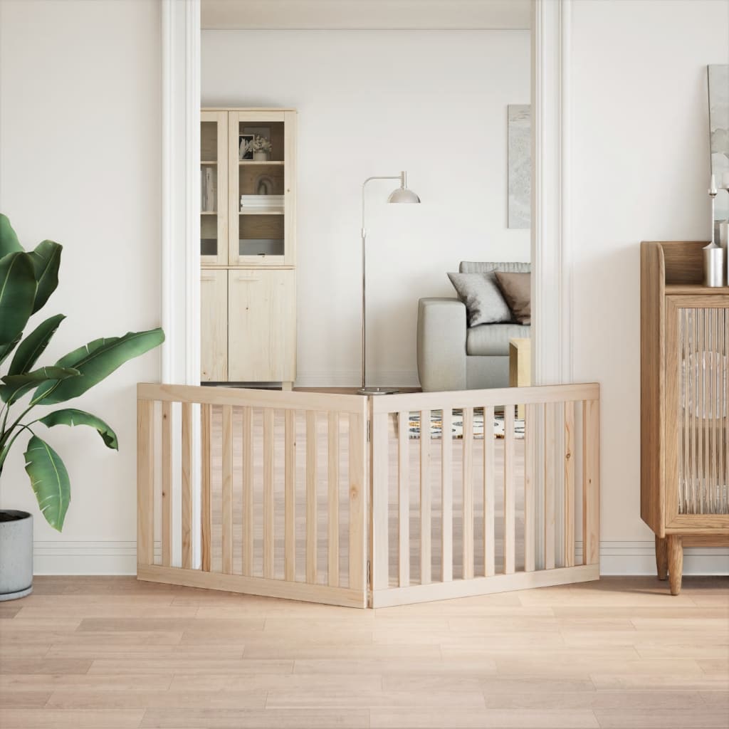 vidaXL Διαχωριστικό Σκύλων Πτυσσόμενο 2 Πάνελ 160 εκ. Ξύλο Λεύκας