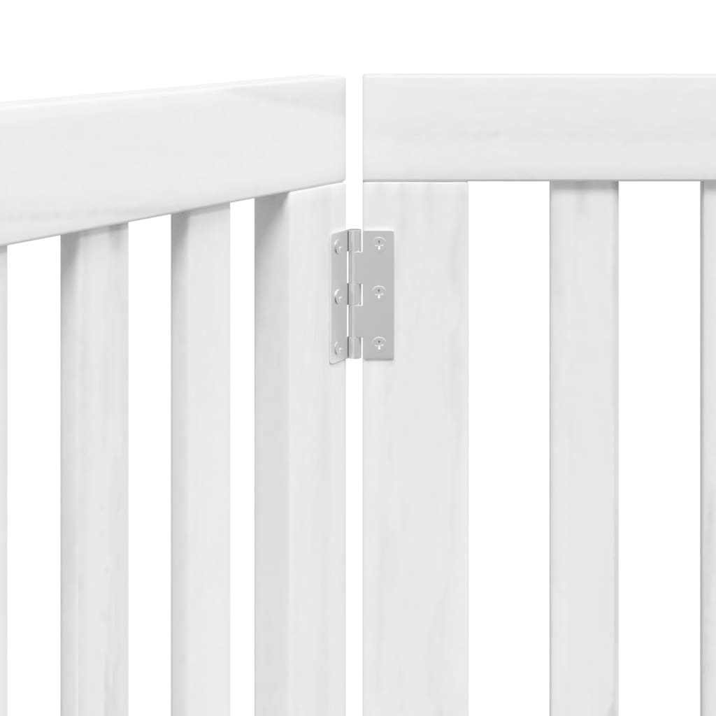 vidaXL Διαχωριστικό Σκύλων Πτυσσόμενο 3 Πάνελ Λευκό 150 εκ Ξύλο Λεύκας