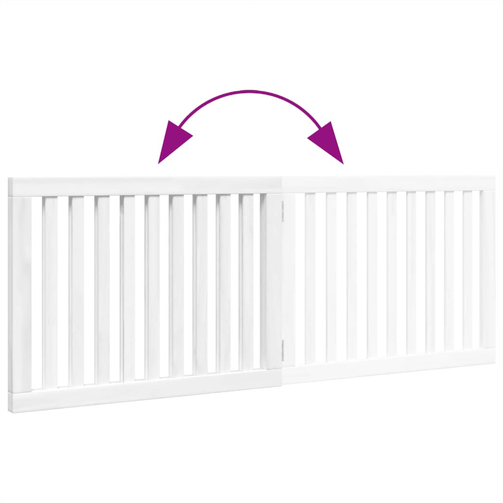 vidaXL Διαχωριστικό Σκύλων Πτυσσόμενο 2 Πάνελ Λευκό 160 εκ Ξύλο Λεύκας