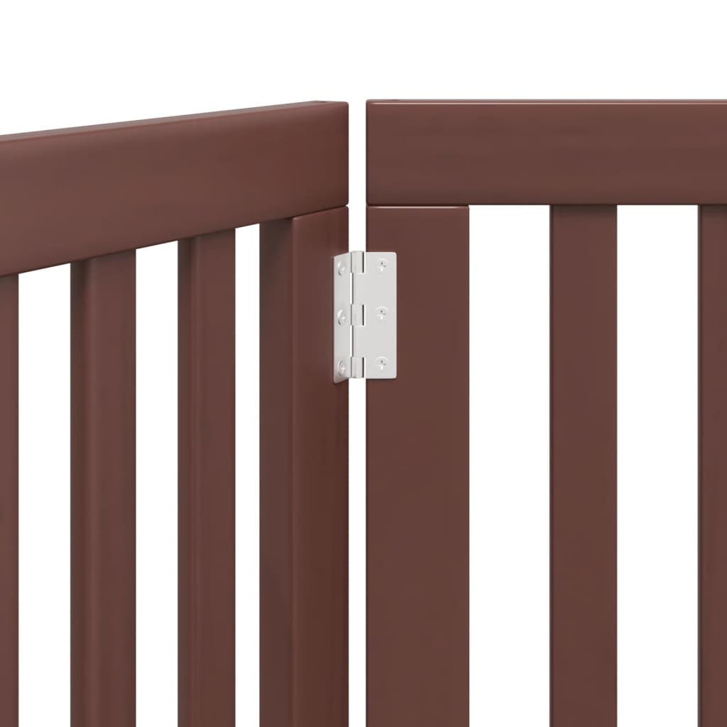 vidaXL Διαχωριστικό Σκύλων Πτυσσόμενο 3 Πάνελ Καφέ 150 εκ. Ξύλο Λεύκας