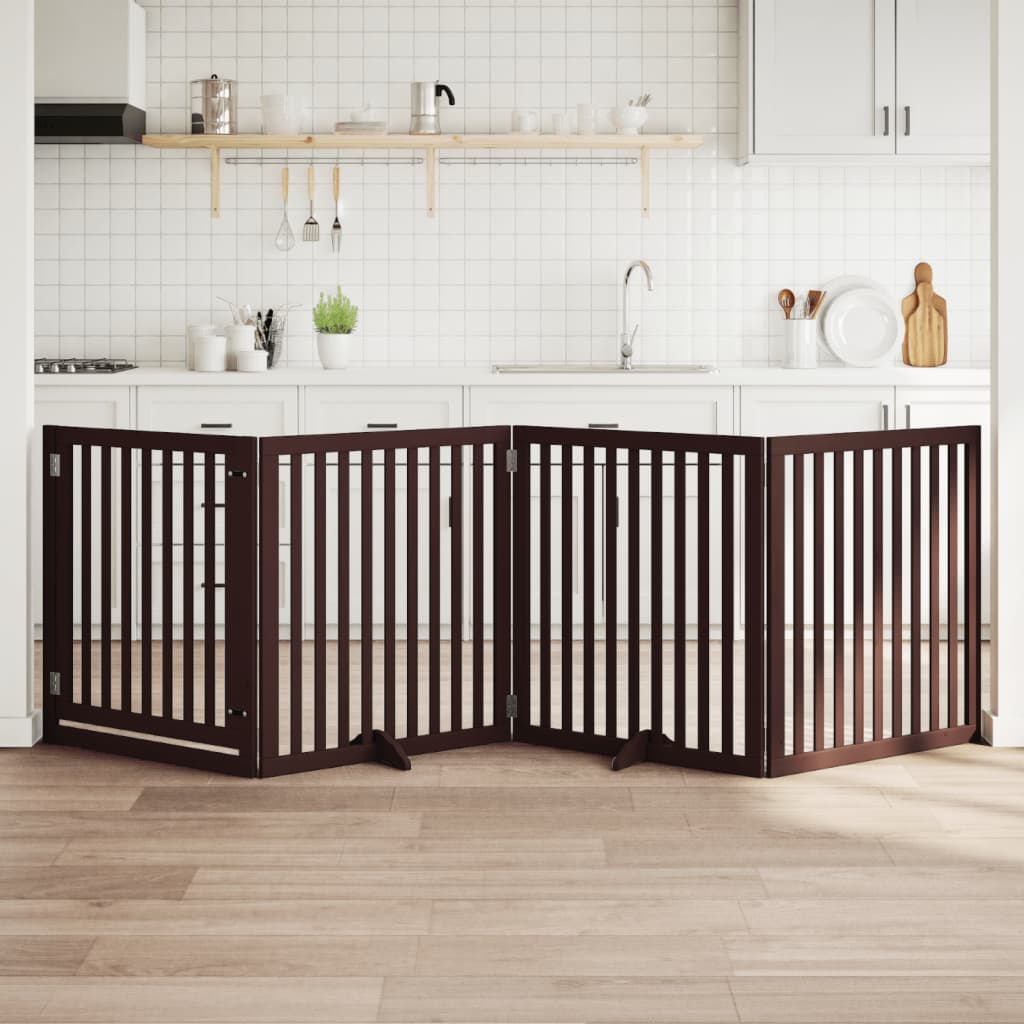 vidaXL Διαχωριστικό Σκύλων/Πόρτα Πτυσσόμενο 4 Πάνελ 320εκ. Ξύλο Λεύκας